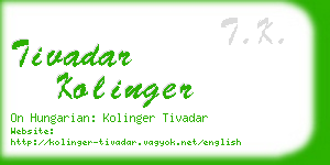 tivadar kolinger business card